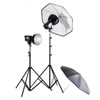 RayD8 c3200 Kit w/2x Heads w/ Tungsten Lamps, Reflectors, Stands, Umbrellas