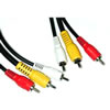 10ft 3-in1 Composite Video + RCA Audio Cable DS (W/R/Y)