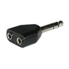 1/4" Male to 2 3.5mm Female Stereo Y Adapter