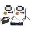 2 X LG-1200CP LED Video Lights With Hard Case, 2 X Light Stands And Stand Bag