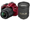 D3200 Red w/ AF-S 18-200mm VR II