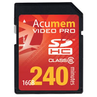 Acumem16GB (240 Minute) Video SDHC Card Class 6