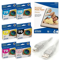 EpsonStylus Photo 1400 Starter Kit Includes Inkset, USB Cable and 13