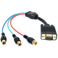 Cables1' VGA Monitor to RCA Component Video Cable