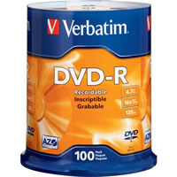 VerbatimMP6PK 100 PK DVD 4.7GB 16x