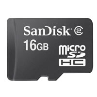 Sandisk16GB Micro SDHC Class 4 Card w/ Adaptor
