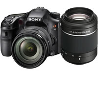 SonyA77V w/ 18-55mm + 55-200mm Lenses