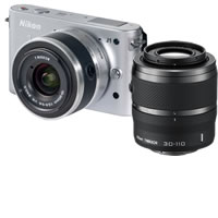 NikonNikon 1 J1 Silver w/10-30mm VR & 30-110mm f/3.5-5.6 VR (B)