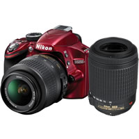 NikonD3200 Red w/ AF-S 18-55mm VR & AF-S 55-200mm VR