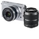 Nikon 1 J1 Silver w/10-30mm VR &amp; 30-110mm f/3.5-5.6 VR (B)