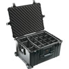 Pelican 1620 Case Black w/Divider Set w/Retractable Handle & Wheels