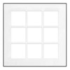 Framatic 20" x 20" Fineline Black Aluminum Frame with 9 - 5" x 5" Single Mat Openings # 83