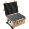 Pelican 1620 Tan with w/Foam w/Retractable Handle & Wheels