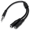 Cables TechCraft 6" Stereo Y Splitter 3.5mm Male to 2x 3.5mm Female