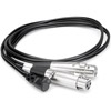 HOSA CYX-401F Dual XLRF to Right Angle 3.5mm TRS Male 1ft