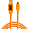 Tether Tools USB 2.0 to Mini B Cable, 15 ft 5 pin, Hi-Visibilit y Orange