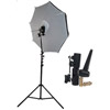 illumi 40" Brolly Box - Reflective Umbrella with 7 mm Shaft with Medium Light Stand and Umbrella Holder