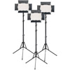 LED Go 3 x LG-B560II LED Light 5600K with 3 x Stands 3 x AC Power Supply, 3 x Battery/Charger, Case