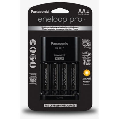 Panasonic Eneloop Pro Charger Kit (2550 mAh NiMH AA 4-pack